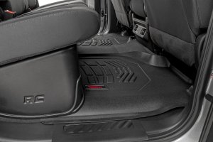 Chevrolet Silverado 1500 Floor Mats - Front & Rear - Rough Country - Sure-Fit - '19-'24 Chevrolet Silverado 1500 Floor Mats - Front & Rear - Rough Country - Sure-Fit - '19-'24